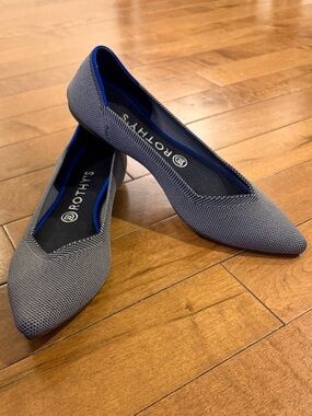 Rothy's The Point in Cloud Grey Birdseye - Size 8.5